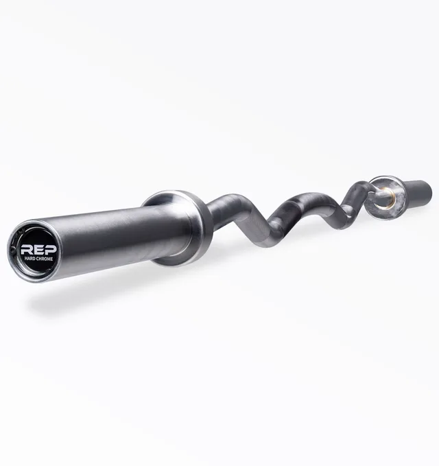 REP Chrome Curl Bar with curved shaft and Hard Chrome endcap