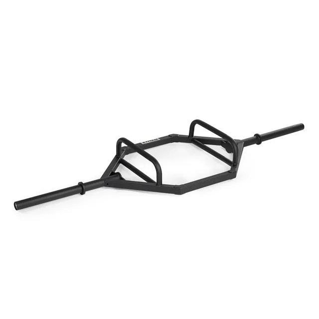 Titan Fitness rackable hex trap bar SKU 430144 with closed black frame and raised handles